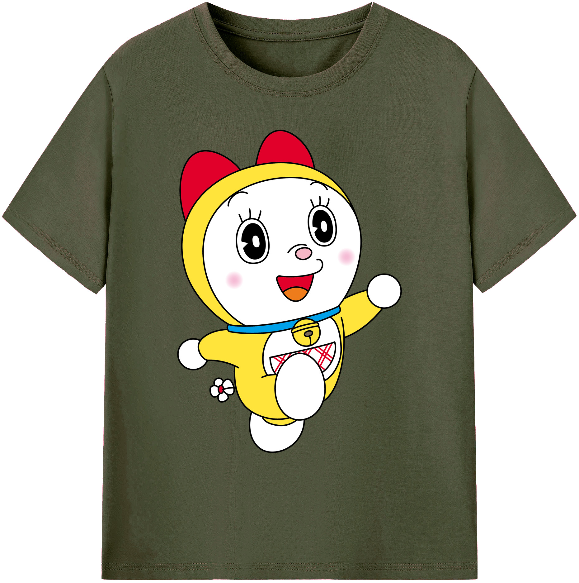 （画像用） ドラえもん ドラミ Doraemon Dorami 綿100％ メンズ半袖Tシャツ｜肌触りやわらか＆通気性